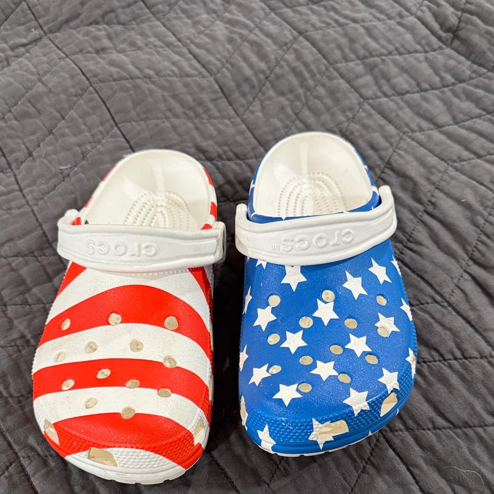 CROCS Red and Blue Star Clogs